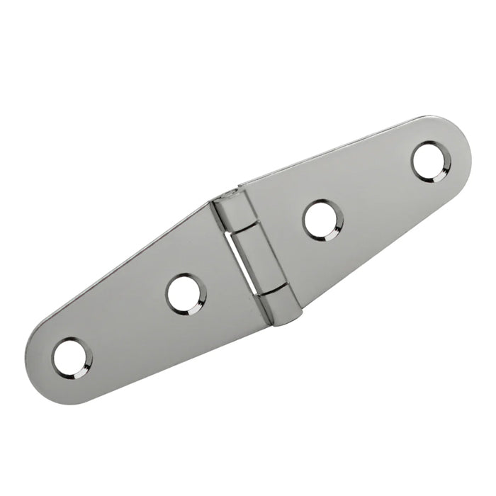Stainless Steel Strap Hinge, Electro-Polished, Countersunk Holes, Material Thickness: 0.060", Open Width 3.00", Hinge Length 3.00", Strap Width 6.00"