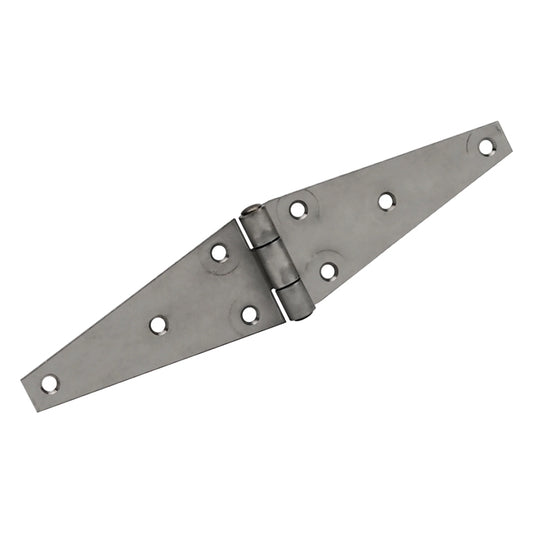 Stainless Steel Strap Hinge, Countersunk Holes, Material Thickness: 0.120", Open Width 2.50", Strap Width 6.00"