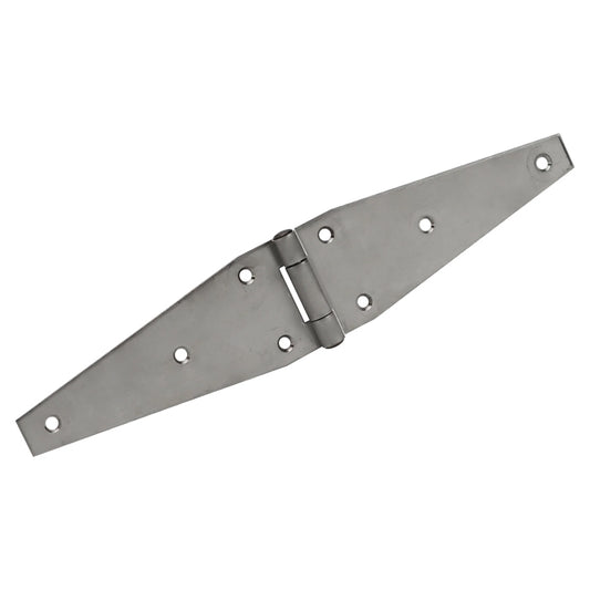 Stainless Steel Strap Hinge, Countersunk Holes, Material Thickness: 0.120", Open Width 3.00", Strap Width 8.00"