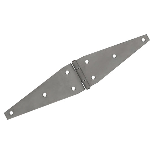 Stainless Steel Strap Hinge, Countersunk Holes, Material Thickness: 0.120", Open Width 3.50", Strap Width 10.00"