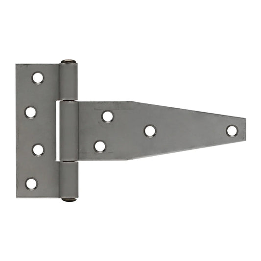 Stainless Steel Tee Hinge, Countersunk Holes, Material Thickness: 0.120", Open Width 7.75", Strap Leaf Width 6", Length 4.50"