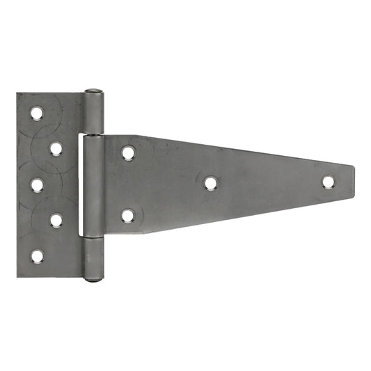 Stainless Steel Tee Hinge, Countersunk Holes, Material Thickness: 0.120", Open Width 10.25", Strap Leaf Width 8", Length 5.50"