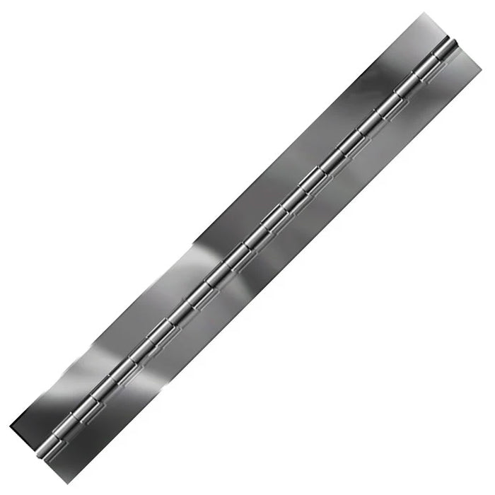 Bright Annealed Stainless Steel Continuous Hinge, Blank, Material Thickness: 0.060", Open Width 1.50"
