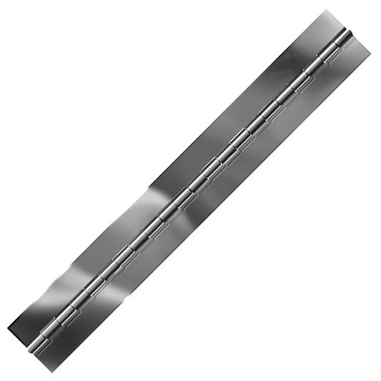 Bright Annealed Stainless Steel Continuous Hinge, Blank, Material Thickness: 0.060", Open Width 1.50"