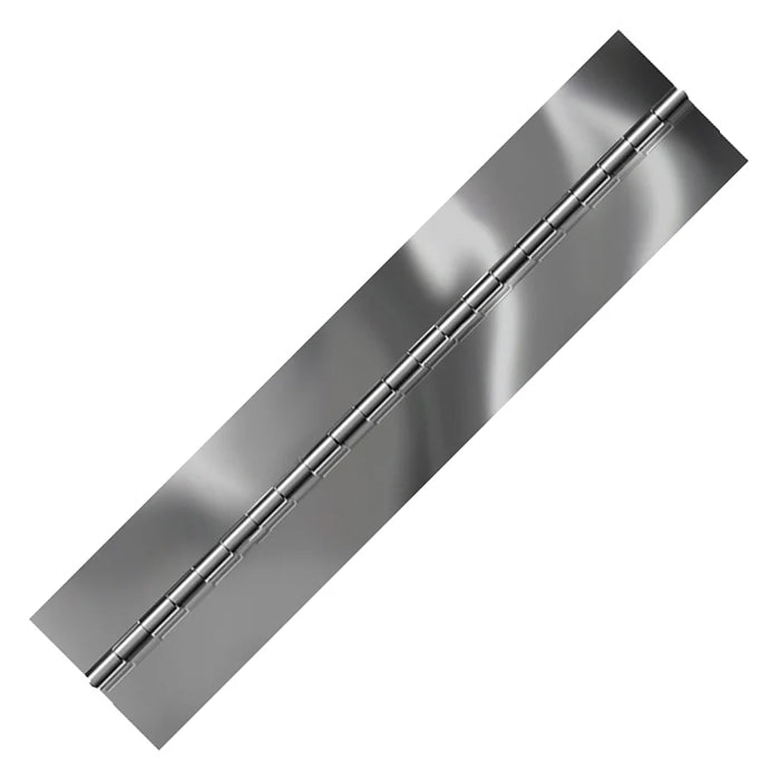 Bright Annealed Stainless Steel Continuous Hinge, Blank, Material Thickness: 0.060", Open Width 2.50"