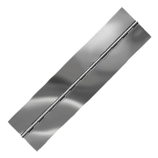 Bright Annealed Stainless Steel Continuous Hinge, Blank, Material Thickness: 0.060", Open Width 3.00"