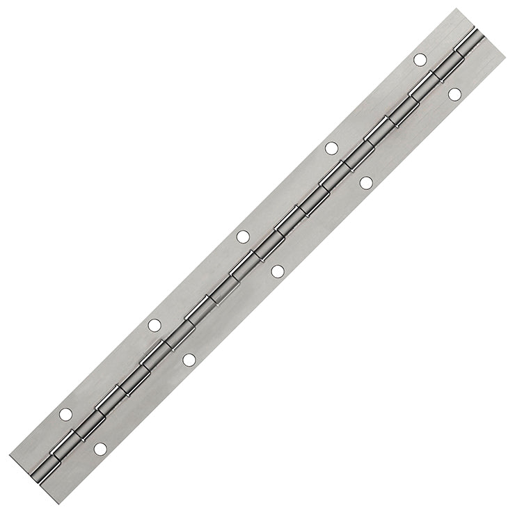 Aluminum Continuous Hinge, Holes, Material Thickness: 0.040", Open Width: 1.06"