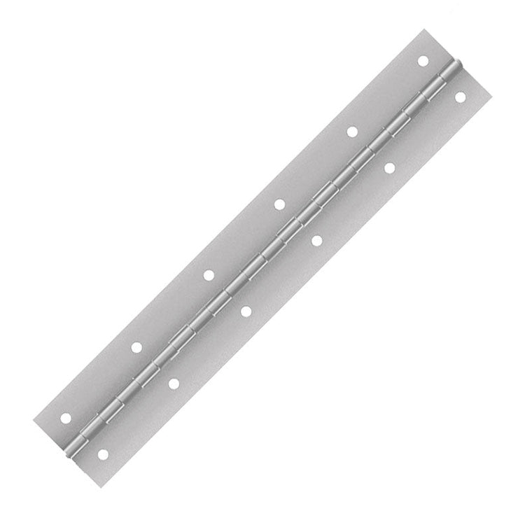 Aluminum Continuous Hinge, Holes, Material Thickness: 0.040", Open Width: 1.06"