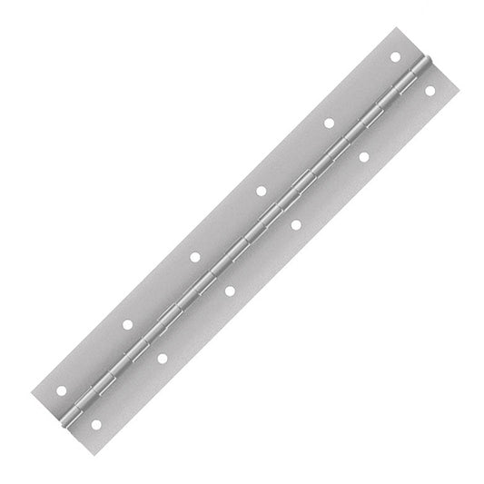 Aluminum Continuous Hinge, Holes, Material Thickness: 0.040", Open Width: 1.50"