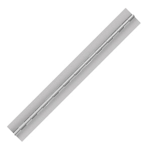 10005<br><b>ALUMINUM CONTINUOUS HINGE</b><br>A-50150-125-5 X 72" B<br>No Holes<br>Mat. Thickness - .050"/18 GA<br>Open Width - 1.5"<br>Knuckle Length - .5"