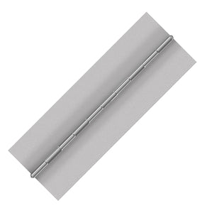 10028<br><b>ALUMINUM CONTINUOUS HINGE</b><br>A-60400-187-1 X 72" B<br>No Holes<br>Mat. Thickness - .060"/16 GA<br>Open Width - 4"<br>Knuckle Length - 1"