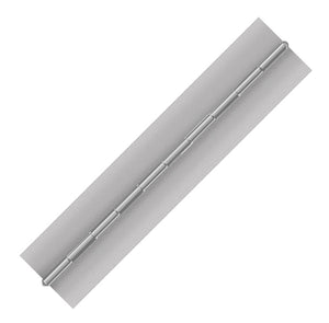 10117<br><b>STAINLESS STEEL CONTINUOUS HINGE</b><br>SS-60200-187-1 X 72"B No Holes<br>Mat. Thickness - .060"/16 GA<br>Open Width - 2.00"<br>Knuckle Length - 1"