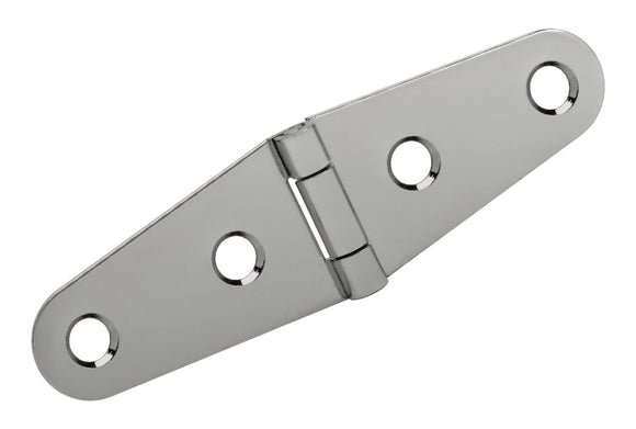 10090<br><b>STAINLESS STEEL<br>STRAP HINGE<br></b>Electro-Polished<br>Countersunk Holes<br>Mat. Thickness - .060