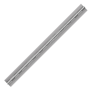 10094<br><b>STAINLESS STEEL CONTINUOUS HINGE<br></b>SS-40106-093-5 X 72"B<br>No Holes <br>Mill Finish<br>Mat. Thickness - .040"/19 GA<br>Open Width - 1.06"<br>Knuckle Length - .5"<br>