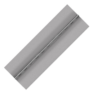 10215<br><b>ALUMINUM CONTINUOUS HINGE</b><br>A-75400-187-5 X 72" B<br>No Holes<br>Mat. Thickness - .075"/14 GA<br>Open Width - 4"<br>Knuckle Length - .5"