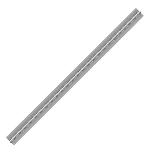 10759<br><b>ALUMINUM CONTINUOUS HINGE<br></b>A-35075-086-250 X 72" B<br>No Holes<br>Mat. Thickness - .035"/21 GA<br>Open Width - .075"<br>Length - 72"<br>Knuckle Length - .25"