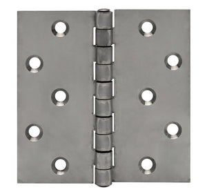 10819<br><b>STAINLESS STEEL<br>BUTT HINGE<br></b>Mat. Thickness - 0.120"/11 GA <br>Open Width – 5.00"<br>Length – 5.00"<br>Countersunk Holes<br> SSB-120500-500 HC