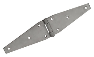 10835<br><b>STAINLESS STEEL<br>STRAP HINGE<br></b>SSS-120800-300 HC<br>Countersunk Holes<br>Mat. Thickness - .120"/11 GA<br>Open Width - 3"<br>Strap Width - 8"