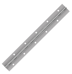 11581<br><b>ALUMINUM CONTINUOUS HINGE<br>STAGGERED HOLES<br></b>A-40150-093-5 X 72" P<br>Mat. Thickness - .040"/19 GA<br>Open Width - 1.50"<br>Knuckle Length - .5"