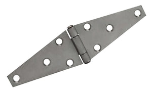 11595<br><b>STAINLESS STEEL STRAP HINGE<br></b>SSS-90400-200 HC<br>Countersunk Holes<br>Mat. Thickness - .090"/13 GA<br>Open Width - 2"<br>Strap Width - 4"