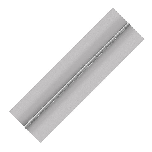 Aluminum Continuous Hinge, Blank, Material Thickness: 0.060", Open Width 3.50", Pin Diameter 0.125", Knuckle Length 0.50"