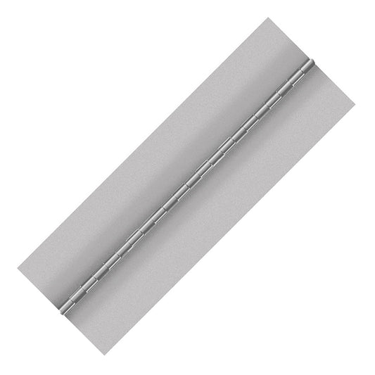 Aluminum Continuous Hinge, Blank, Material Thickness: 0.060", Open Width 4.00", Pin Diameter 0.125", Knuckle Length 0.50"