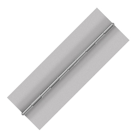 Aluminum Continuous Hinge, Blank, Material Thickness: 0.060", Open Width 4.00", Pin Diameter 0.187", Knuckle Length 1.00"