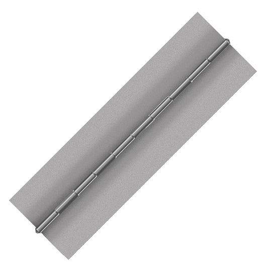 Aluminum Continuous Hinge, Blank, Material Thickness: 0.075", Open Width 3.50", Pin Diameter 0.250", Knuckle Length 1.00"