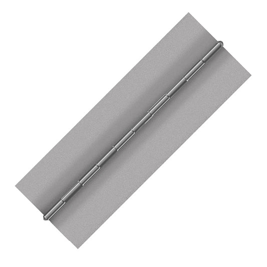Aluminum Continuous Hinge, Blank, Material Thickness: 0.075", Open Width 4.00", Pin Diameter 0.250", Knuckle Length 1.00"