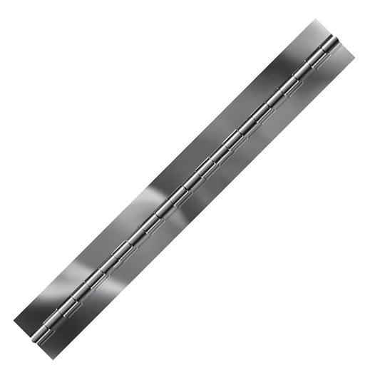 Bright Annealed Stainless Steel Continuous Hinge, Blank, Open Width 1.50"
