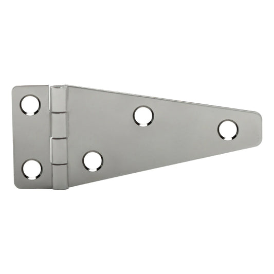 Stainless Steel Strap Tee Hinge, Electro-Polished, Countersunk Holes, Material Thickness: 0.060", Open Width 1.50", Strap Width 3.00", T-Hinge Size 3.00"