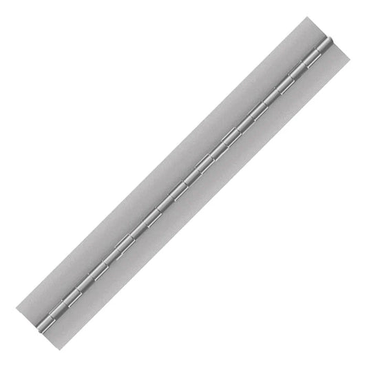 Aluminum Continuous Hinge, Blank, Material Thickness: 0.050", Open Width 1.25", Pin Diameter 1.25"