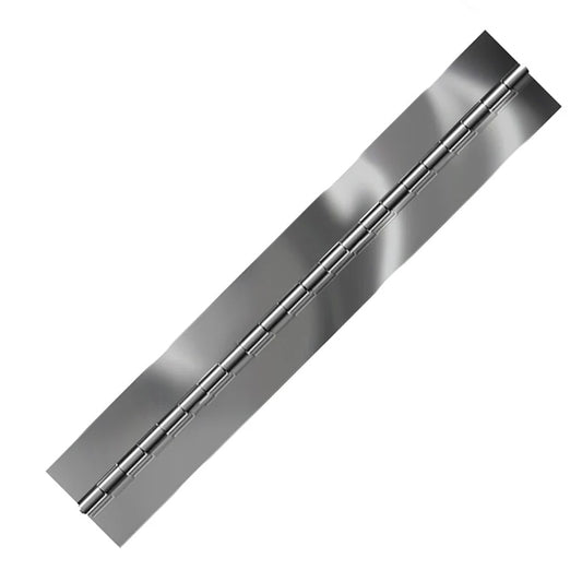 Bright Annealed Stainless Steel Continuous Hinge, Blank, Material Thickness: 0.060", Open Width 2.00"