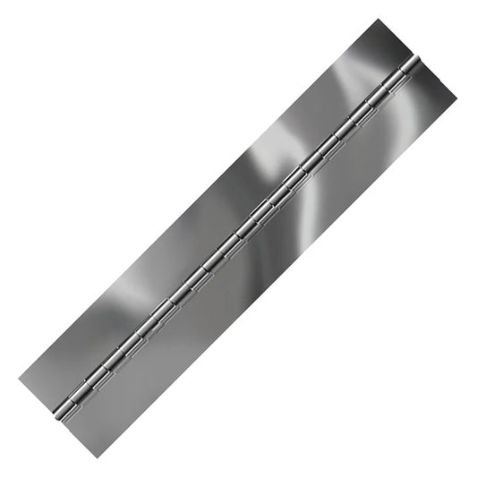 Bright Annealed Stainless Steel Continuous Hinge, Blank, Material Thickness: 0.060", Open Width 2.50"