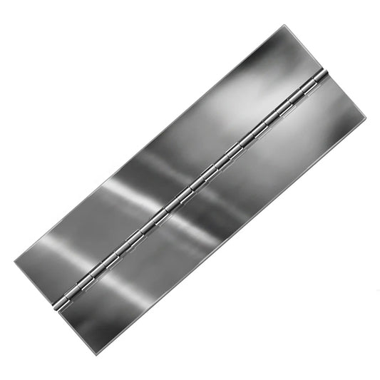 Bright Annealed Stainless Steel Continuous Hinge, Blank, Material Thickness: 0.060", Open Width 4.00"