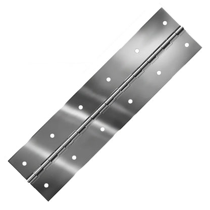 Bright Annealed Stainless Steel Continuous Hinge, Coined Holes, Material Thickness: 0.060"