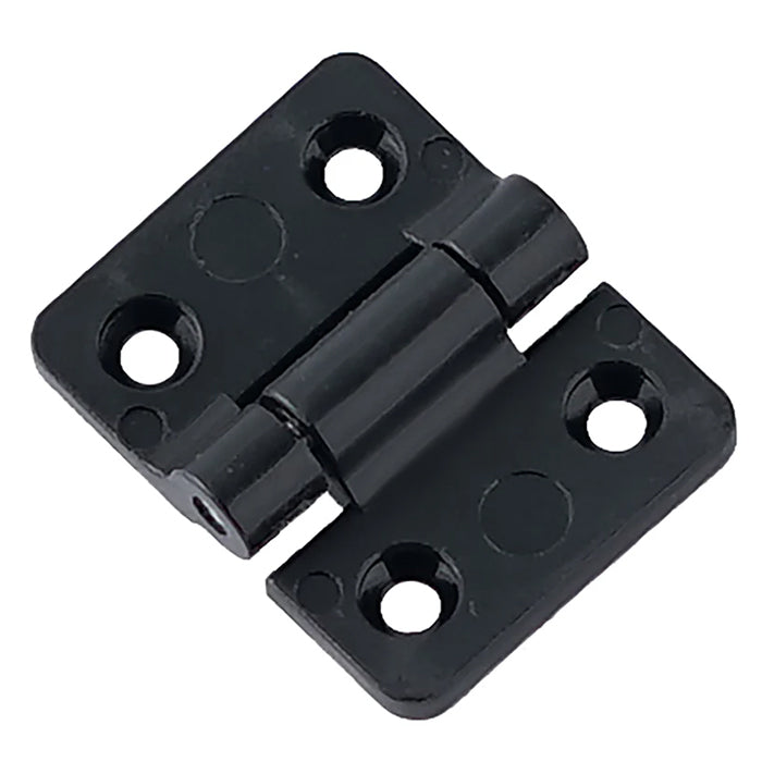 Plastic Friction Hinge, Black Plastic Leaves, Stainless Steel Pin, Black