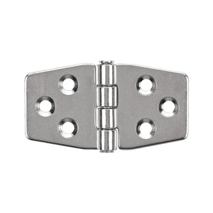 14017<br><b>MARINE STAMPED HINGE</b><br>MAT. THICKNESS - 0.078"<br>SCREW SIZE - 8<br>OPEN WIDTH - 3.00"<br>LENGTH - 1.50"<br>PIN DIA. - 0.195"