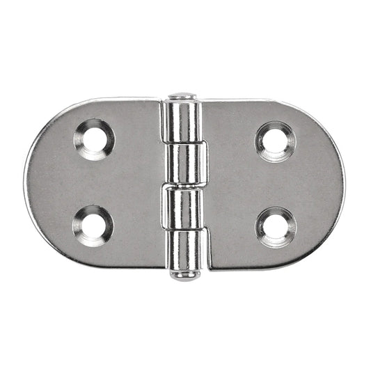 Marine Stamped Hinge, Material Thickness: 0.078", Open Width 3.00", Length 3.00", Type Rounded