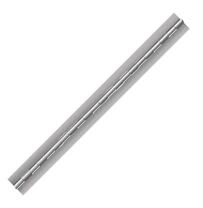 10002<br><b>ALUMINUM CONTINUOUS HINGE</b><br>A-40125-093-5 X 72" B<br>No Holes<br>Mat. Thickness - .040"/19 GA<br>Open Width - 1.25"<br>Knuckle Length - .5"