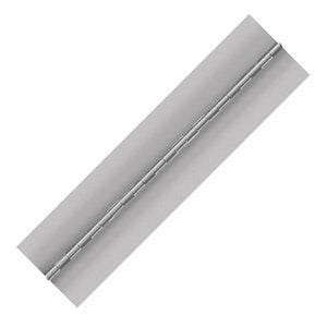 10007<br><b>ALUMINUM CONTINUOUS HINGE</b><br>A-50300-125-5 X 72" B<br>No Holes<br>Mat. Thickness - .050"/18 GA<br>Open Width - 3"<br>Knuckle Length - .5"