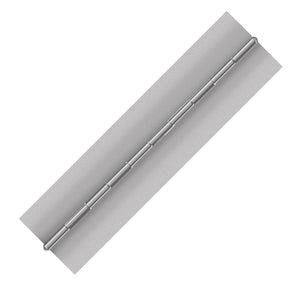 10026<br><b>ALUMINUM CONTINUOUS HINGE</b><br>A-60300-187-1 X 72" B<br>No Holes<br>Mat. Thickness - .060"/16 GA<br>Open Width - 3"<br>Knuckle Length - 1"