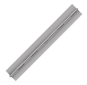 10033<br><b>ALUMINUM CONTINUOUS HINGE</b><br>A-75250-187-1 X 72" B<br>No Holes<br>Mat. Thickness - .075"/14 GA<br>Open Width - 2.5"<br>Knuckle Length - 1"