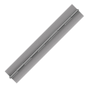 10041<br><b>ALUMINUM CONTINUOUS HINGE</b><br>A-75200-250-1 X 72" B<br>No Holes<br>Mat. Thickness - .075"/14 GA<br>Open Width - 2"<br>Knuckle Length - 1"