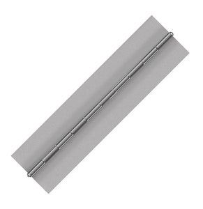 10049<br><b>ALUMINUM CONTINUOUS HINGE</b><br>A-90300-250-1 X 72" B<br>No Holes<br>Mat. Thickness - .090"/13 GA<br>Open Width - 3"<br>Knuckle Length - 1"