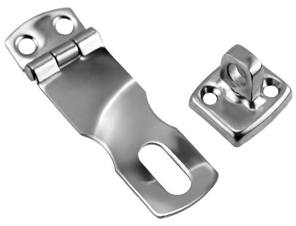 10071<br><b>STAINLESS STEEL<br>HASP & STAPLE SET<br></b>Electro-Polished<br>Countersunk Holes<br>SSH-60300