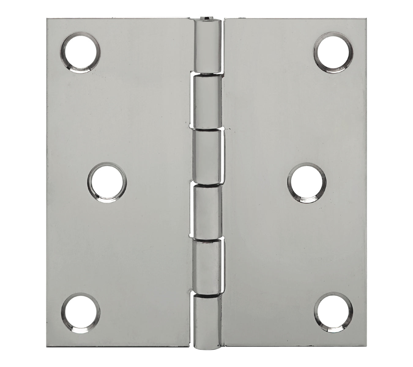 10076<br><b>STAINLESS STEEL BUTT HINGE<br></b> Mat. Thickness -  0.060"/16 GA<br>Open Width – 3.00"<br>Length – 3.00"<br>Countersunk Holes<br> SSB-60300-300 HC