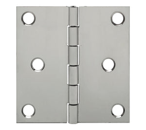 10076<br><b>STAINLESS STEEL BUTT HINGE<br></b> Mat. Thickness -  0.060"/16 GA<br>Open Width – 3.00"<br>Length – 3.00"<br>Countersunk Holes<br> SSB-60300-300 HC
