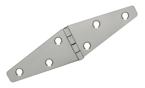10081<br><b>STAINLESS STEEL<br>STRAP HINGE<br></b>Electro-Polished<br>SSS-60600-150 HC<br>Countersunk Holes<br>Mat. Thickness - .060
