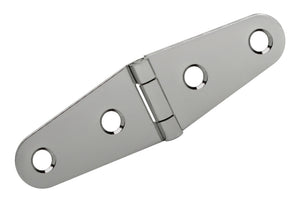 10090<br><b>STAINLESS STEEL<br>STRAP HINGE<br></b>Electro-Polished<br>Countersunk Holes<br>Mat. Thickness - .060"/16 GA<br>Open Width - 2"<br>Length - 1"<br>RSS-60400-100 HC